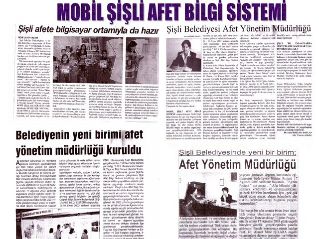 Şişli Yerel Basınında Şişli Afet Bilgi Sistemi