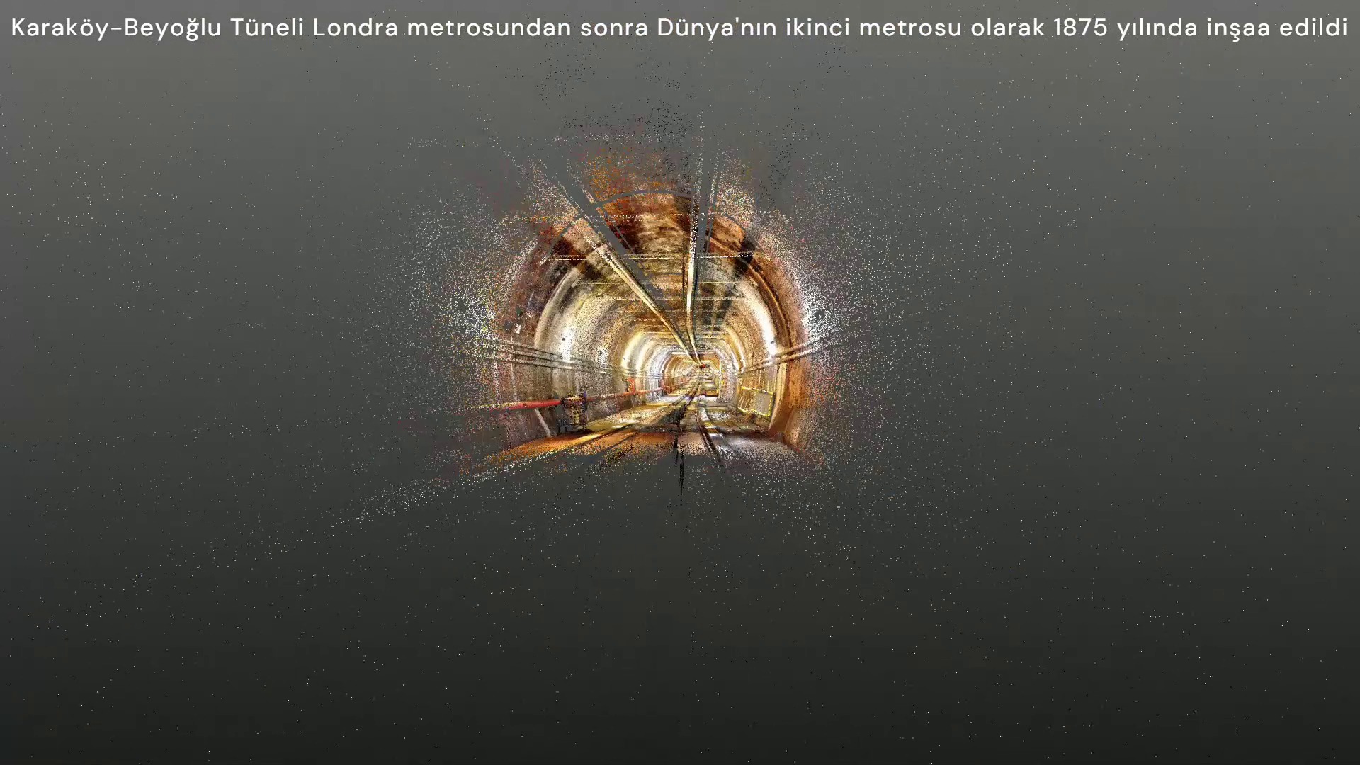 Galata Tüneli 3B lazer tarama görüntüsü