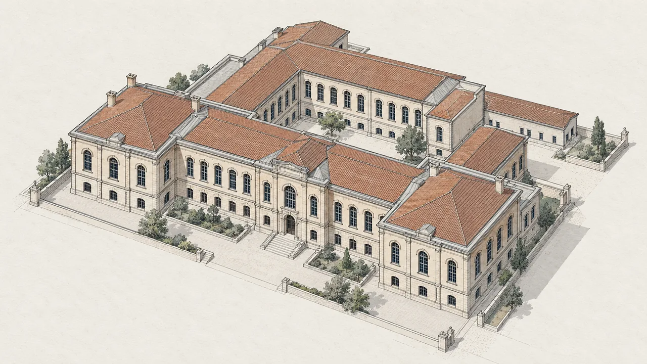 İstanbul Üniversitesi Genel Cerrahi–Acil Cerrahi için temsili aksonometrik görselleştirme