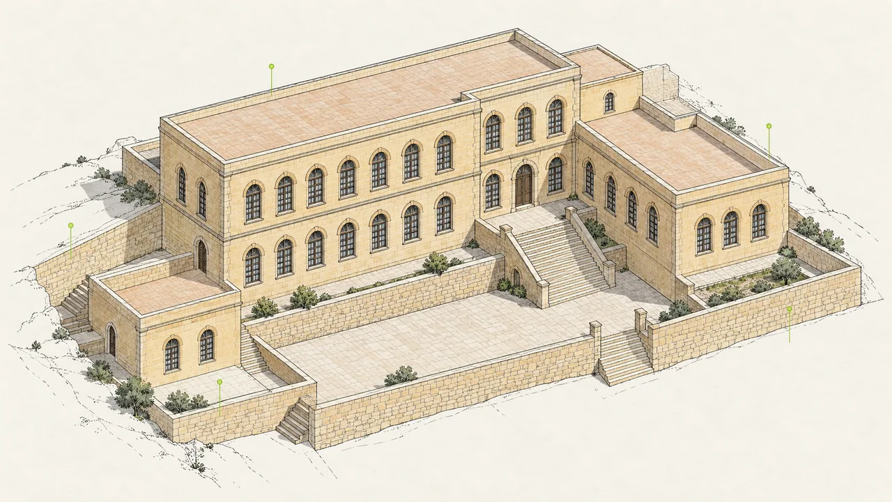 Mardin Gazipaşa İlköğretim Okulu için temsili aksonometrik görselleştirme