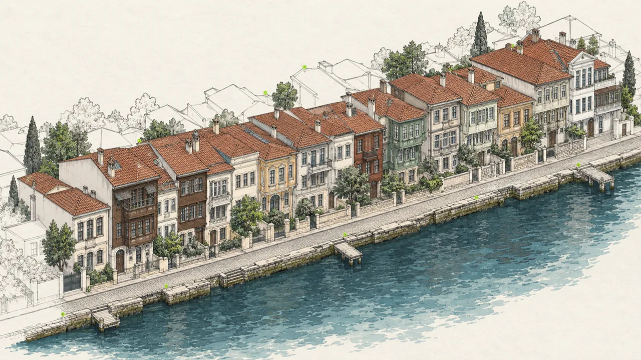 Ortaköy 18 Akarlar için temsili aksonometrik görselleştirme