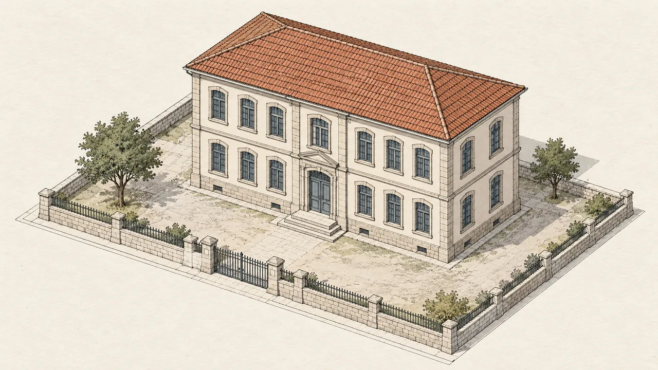 Tuzla Atatürk İlköğretim Okulu için temsili aksonometrik görselleştirme