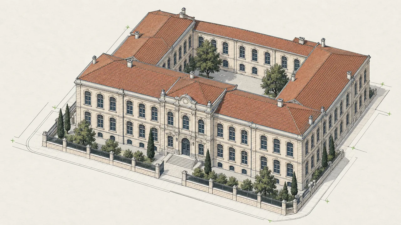 Vefa Lisesi için temsili aksonometrik görselleştirme
